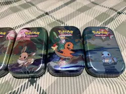 Pokemon TCG Kanto Friends 5 Empty Mini Tins Full Artwork Set + 5 Art Cards - Image 5
