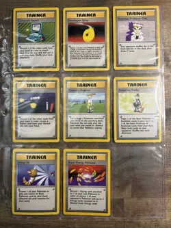 8 Card Lot Vintage Base Set WOTC Rare Trainer Pokemon NM-LP - Image 1