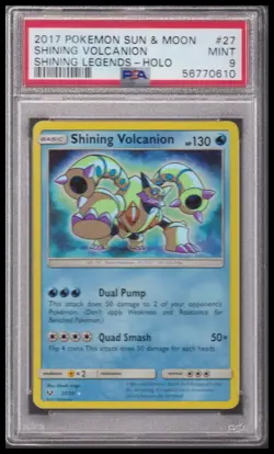 2017 Pokemon Sun & Moon Shining Legends #27 Shining Volcanion-Holo PSA 9 - Image 1