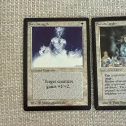 MTG Set BETA Holy Strength, Samite Healer, Blue Ward Limited Edition Cards - Image 2