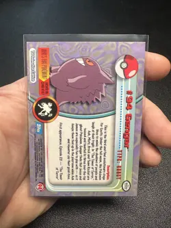 1999 GENGAR #94 Topps Pokemon Blue Logo TV Animation Edition Non-Holo Card NM - Image 2