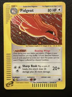 Pidgeot 023/165 Expedition Base Set Holo Pokemon Card Excellent! WOTC Era - Image 1