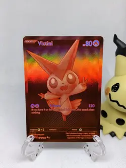 [CLEAN] Pokemon Victini 171/086 Sv: Black Bolt Holo NM Red Card - Image 1