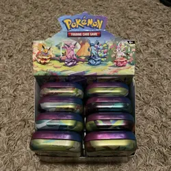 Prismatic Evolutions Mini Tin Display | Art Cards & Coins Included NO PACKS - Image 1