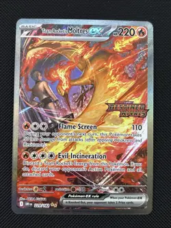 Pokemon TCG Team Rockets Moltres EX Destined Rivals Card 229/182 Stamped Promo - Image 1