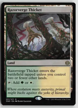 Razorverge Thicket R Promo Pack: Phyrexia: All Will Be One 257 NM - Image 1
