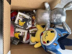 Pokemon TCG Accessory Lot; Packs, Plushies, Sleeves, Pins, Dice, Coins, Binders - Image 1