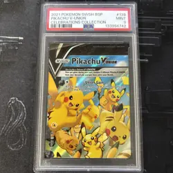 PSA 9 2021 Pokemon SWSH BSP Pikachu V-Union Celebrations Collection - Image 1