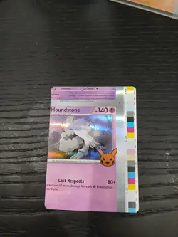 Pokemon Houndstone Trick Or Treat TCG RARE HOL (MISCUT ERROR CARD) - Image 1