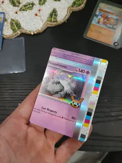 Pokemon Houndstone Trick Or Treat TCG RARE HOL (MISCUT ERROR CARD) - Image 3
