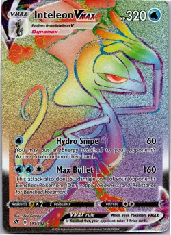 Inteleon VMAX (Secret) - SWSH02: Rebel Clash 195/192 - Secret Rare - NM Pokemon - Image 1