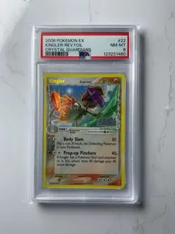 Pokemon Kingler Reverse Holo Stamped EX Crystal Guardians 22/100 PSA 8 - Image 1