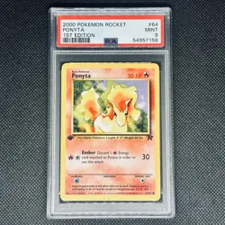 2000 POKEMON ROCKET 1ST EDITION #64 PONYTA PSA 10 - Image 1