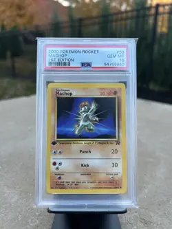 Machop 2000 Team Rocket 1st Edition PSA 10 GEM MINT Vintage Pokemon - Image 1