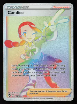 Candice (Secret) 204/195 SWSH12: Silver Tempest Pokemon TCG NM - Image 1