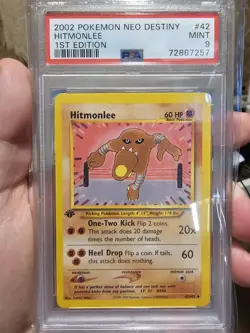 2002 Pokemon Neo Destiny Hitmonlee 1st Edition #42 PSA 9 - Image 1