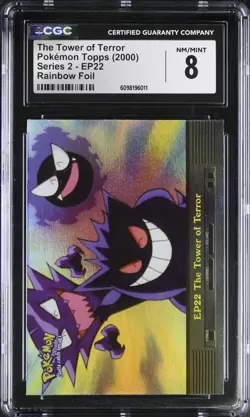 2000 Topps Pokemon TV Series 2 Tower of Terror Ep. 22 Rainbow Foil CGC 8 - Image 1