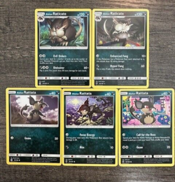 POKEMON ALOLAN RATICATE 82/147 RARE + 77/149 + RATTATA 81/147 + 76/149 + 84/168 - Image 1