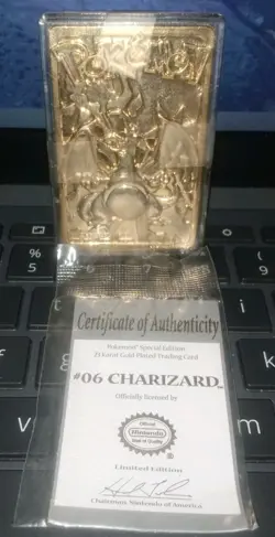 Pokemon 23k Gold Plated Charizard 06 Burger King 1999 Used Pokeball Trading Card - Image 3