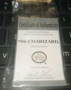 Pokemon 23k Gold Plated Charizard 06 Burger King 1999 Used Pokeball Trading Card - Image 4
