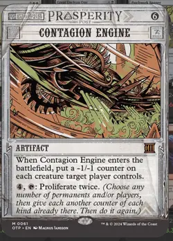 1x CONTAGION ENGINE - Outlaws Breaking News - MTG - Magic the Gathering - Image 1