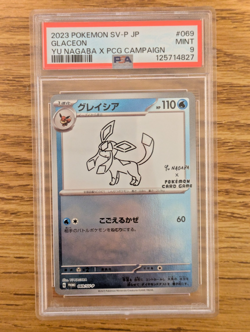 2023 POKEMON JPN SV-P PROMO YU NAGABA X POKEMON CARD GAME CAMPAIGN GLACEON PSA 9 - Image 1