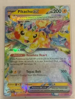 Pokemon TCG Pikachu EX DoubleRare Holo Card 057/191 Surging Sparks free shipping - Image 1