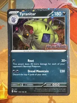 Pokemon TCG Tyranitar 135/193 Cosmos Scarlet & Violet Paldea Evolved Stamped - Image 1