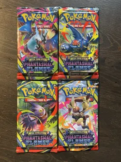Pokemon TCG Phantasmal Flames Booster Packs 4 Pack Art Set Brand New Sealed. - Image 1