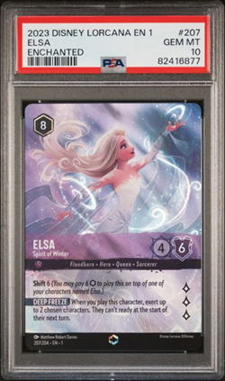 2023 Disney Lorcana EN 1 Elsa Enchanted Gem Mint PSA 10 #207 - Image 1