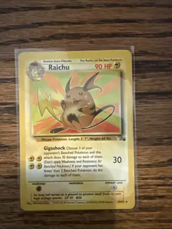 Pokemon TCG Raichu Fossil 29/62 LP - Image 1