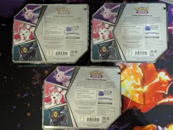 Pokemon TCG V HEROES Tins Set of 3 (Espeon Sylveon, Umbreon) - FACTORY SEALED - Image 2