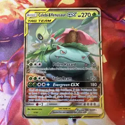 Pokemon Celebi & Venusaur GX 1/181 SM Team Up Ultra Rare Near Mint - Image 1