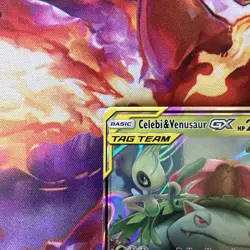 Pokemon Celebi & Venusaur GX 1/181 SM Team Up Ultra Rare Near Mint - Image 2