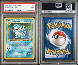 1999 Pokemon Game Blastoise-Holo #2 PSA 4 VG-EX - Image 3