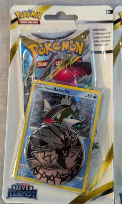 Pokemon TCG Silver Tempest Checklane Blister 1 Cranidos 2 Basculin Set of 3 New - Image 2