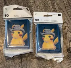 Pokemon X Van Gogh Museum Card Sleeves Pikachu with Grey Felt Hat (130 sleeves) - Image 1