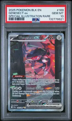 2025 POKEMON BLK EN-BLACK BOLT SPECIAL ILLUSTRATION RARE #169 GENESECT EX PSA 10 - Image 1