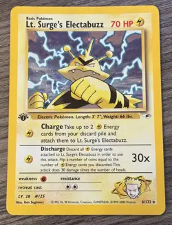 Pokemon Lt. Surge's Electabuzz 6/132 1999-2000 Holographic Edition 1 - Image 1