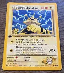 Pokemon Lt. Surge's Electabuzz 6/132 1999-2000 Holographic Edition 1 - Image 2