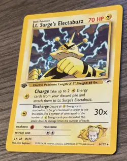 Pokemon Lt. Surge's Electabuzz 6/132 1999-2000 Holographic Edition 1 - Image 3