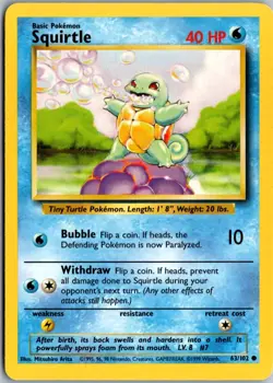 Squirtle Common Base Set 063/102 NM Pokemon - Image 1