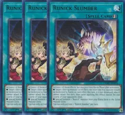 Yugioh - Runick Slumber x 3 - 1st Edition - Rare LP - Plus Free Holographic Card - Image 1
