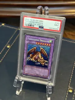 Yu-Gi-Oh! 2002 Metal Raiders MRD Thousand Dragon Secret Rare PSA 9 Mint - Image 2