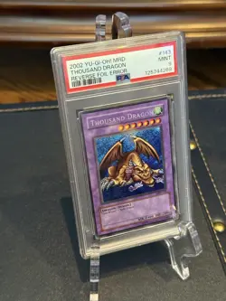 Yu-Gi-Oh! 2002 Metal Raiders MRD Thousand Dragon Secret Rare PSA 9 Mint - Image 3