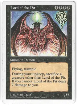 Magic the Gathering MTG - 5th Edition: Lord of the Pit Rare Card #174 - Image 1