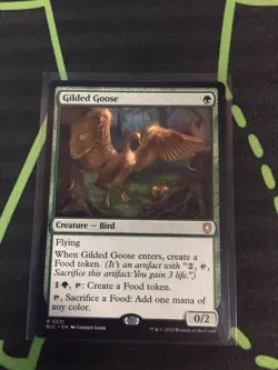 MTG Magic The Gathering Gilded Goose BLC Rare Green Bird Food Token - Image 1
