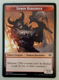 1x Demon Berserker Token (010/023) Kaldheim MTG Magic the Gathering NM - Image 1