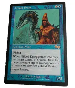 Gilded Drake- Urza's Saga Magic: The Gathering Moderately Played Condition - Image 1