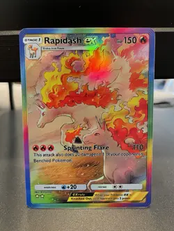 Fan Art Pokemon TCG Pocket Rapidash EX Holo SIR | Mega Rising - Image 1
